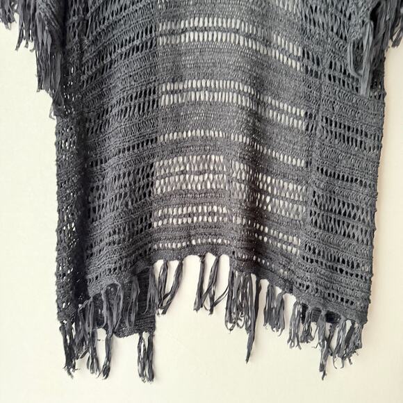 Boho sz One size black open cardigan knit cover up - Picture 7 of 7